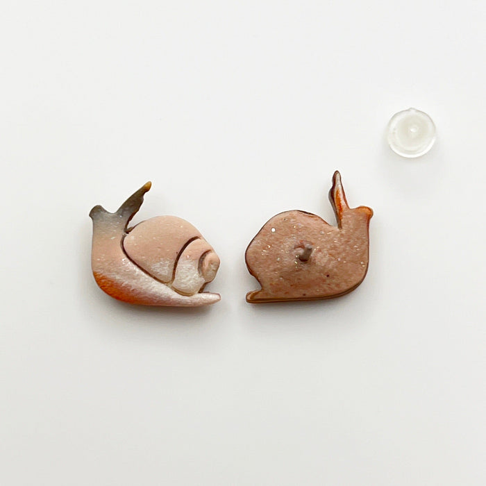 Earrings Snail Stud Earrings – Titanium Posts