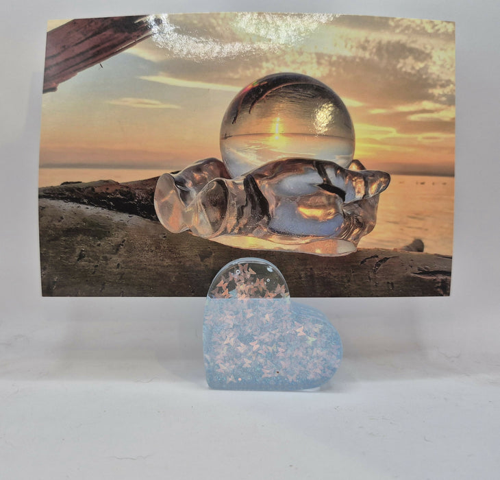 Blue Butterfly Heart Photo Holder