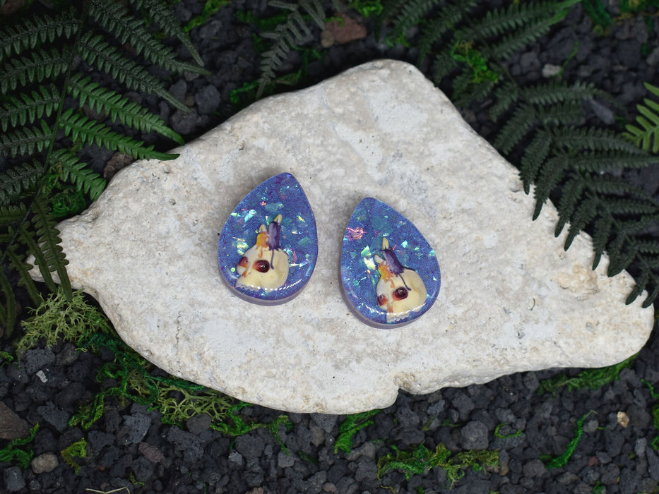 Teardrop Ear Tunnels 25-36mm Halloween | Pair | Ear Plugs | Gauge Earrings | Gauged Plugs | Resin #39