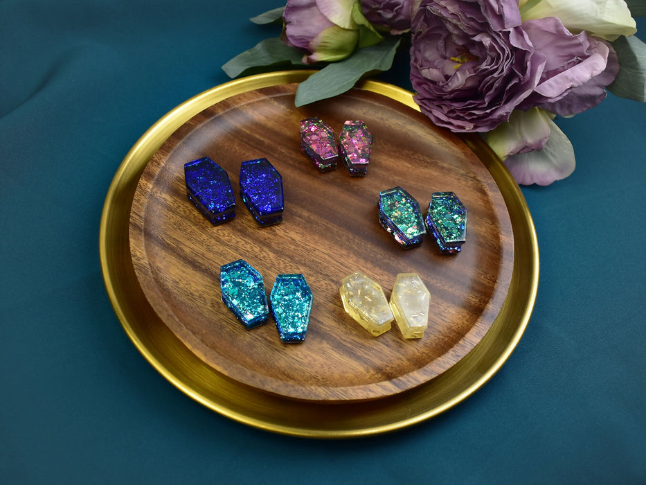 Coffin Shaped Ear Tunnels 24-30mm | Pair | Ear Plugs | Gauge Earrings | Gauged Plugs | Resin #419