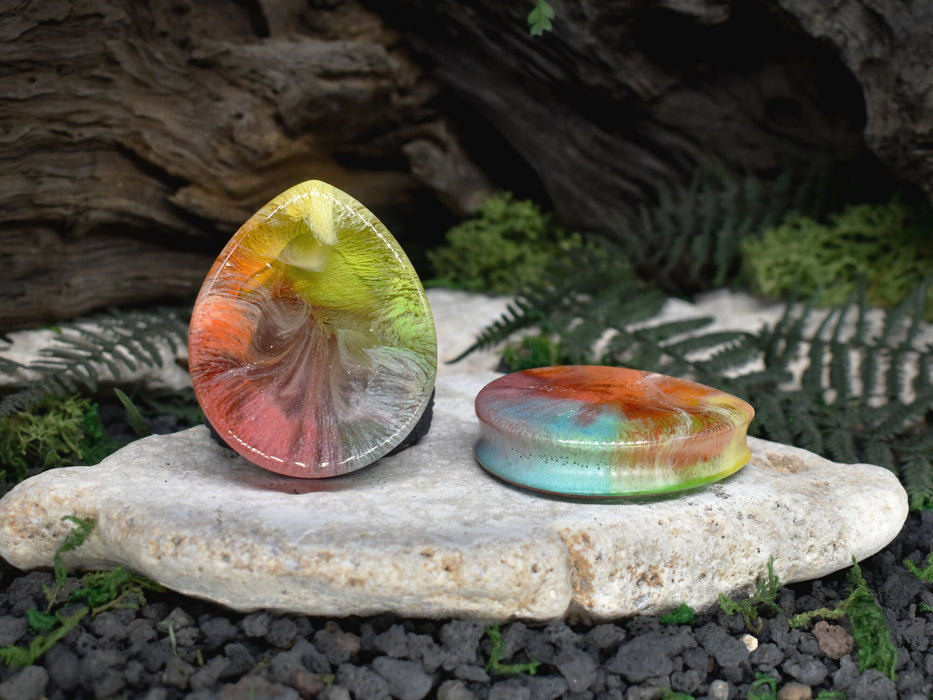 Teardrop Ear Tunnels 54mm | Pair | Ear Plugs | Gauge Earrings | Gauged Plugs | Resin #180