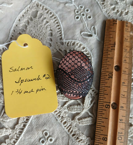 Ipswich lace #2 brooch pin (oval, larger)
