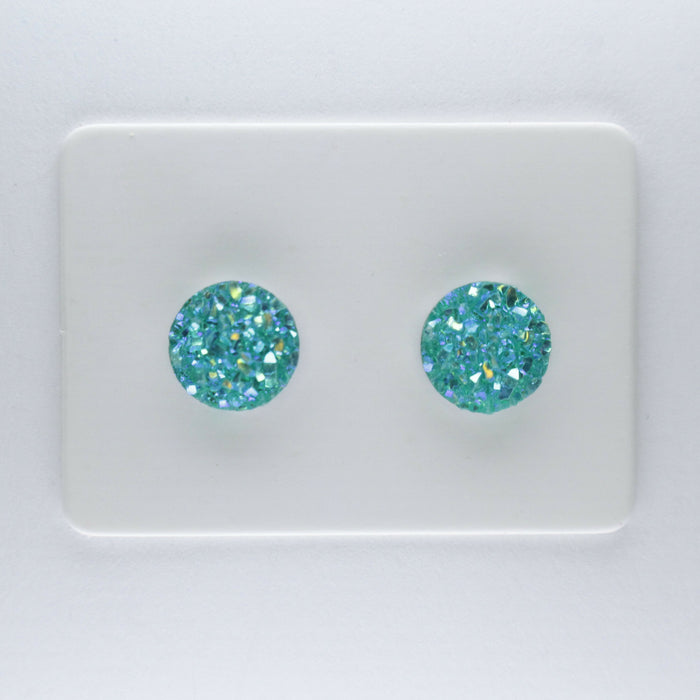Magnetic_Clip_On_Invisible_Clipon_Stud_Pierced_Nonpierced_Earring_Earrings_Ear_FlatBack_Flat_Back_Irridescent_Druzy_Resin_Turquoise_8mm_card