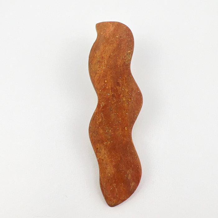 Hair Clip Brown Marbled Squiggle Hair Clips