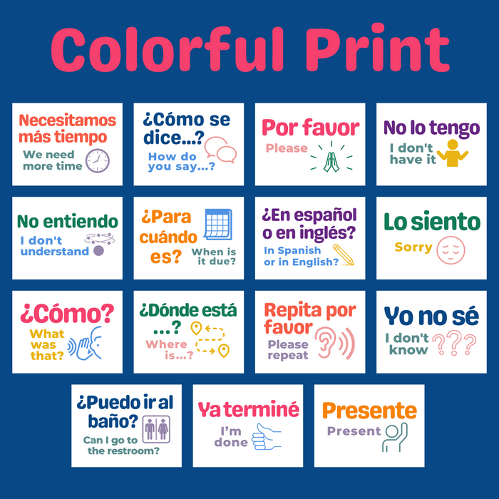 Spanish Class Bulletin Board Printable: Classroom Phrases ~ Set of 15 ~ Boho ~ 6 Designs Included ~ Class Display, Decor