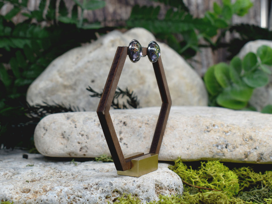 Elegant Stud Earrings With Resin Cabochon #192