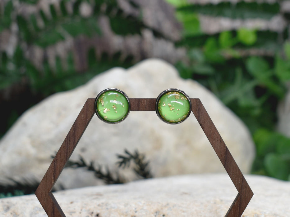 Elegant Stud Earrings With Resin Cabochon #140