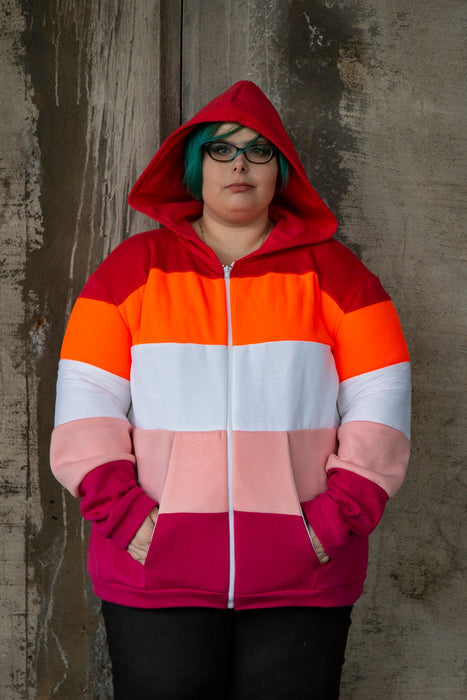 Lesbian pride flag hoodie (sunset)
