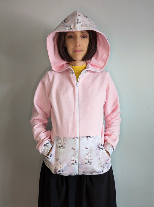 Flowers and skulls basic zip up hoodie