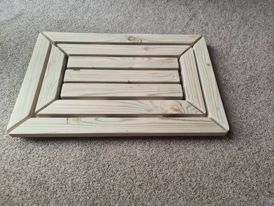 Bathroom duckboard, bathboard, shower mat, hot tub. solid, chunky and rustic. bespoke. a great gift or bathroom upgrade, many colors.
