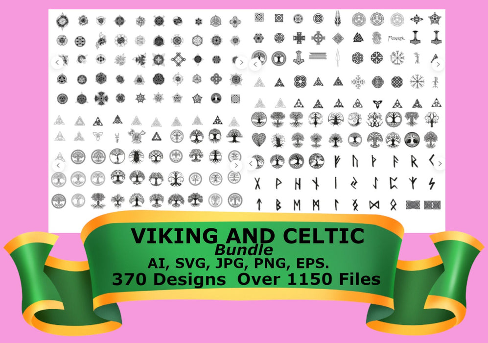 Celtic and Viking svg mega bundle, ai, eps,png,jpeg,svg, over 350 designs, 1150 folders, love knot, trichea, cross, nautical