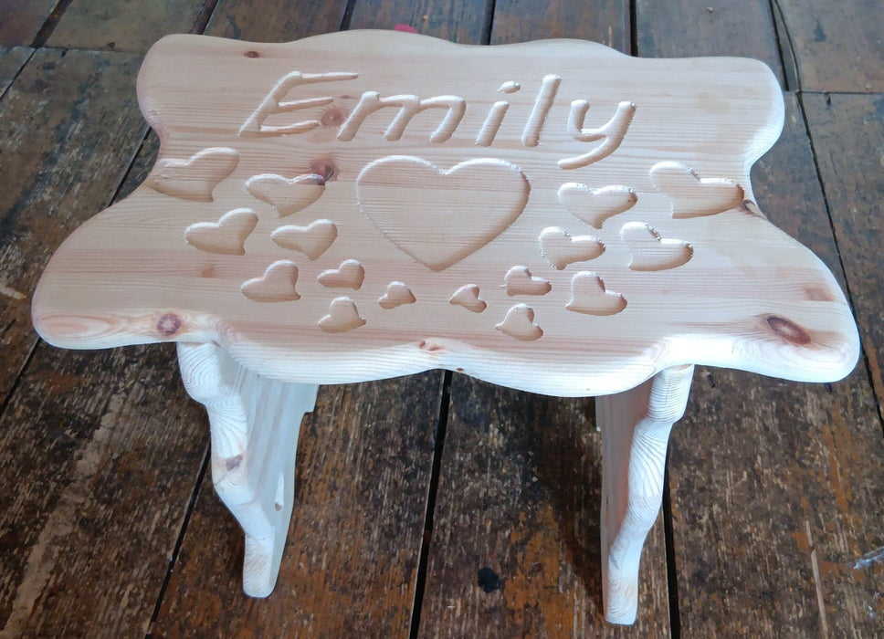Stool Children's , Personalised, Girl, Gift, Kids, Stool, Birthday, Christening gift, Engraved, wooden, Solid Pine toys, Christmas present