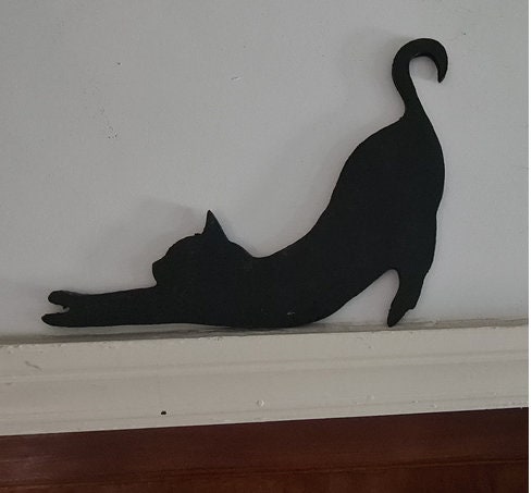 Black Cat Silhouette, door top, topper, playful, fun, whimsical, door, shelf, wall art, cat lover, gift, MDF,