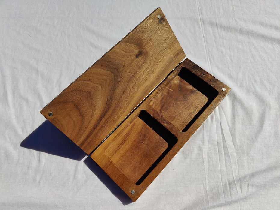 Walnut Cribbage Board With Epoxy Resin Accent • Travel Size Cribbage Board • Wood Cribbage Board