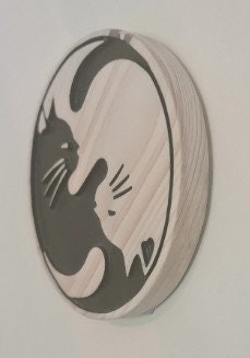 Cats Yin Yang cuddle up, love, equal, opposite but there for each other, unique item, an addition for any room and a true talking point.