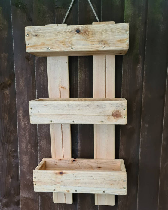 Up planter, rustic, handmade and robust from recycled wood, stain/painted then