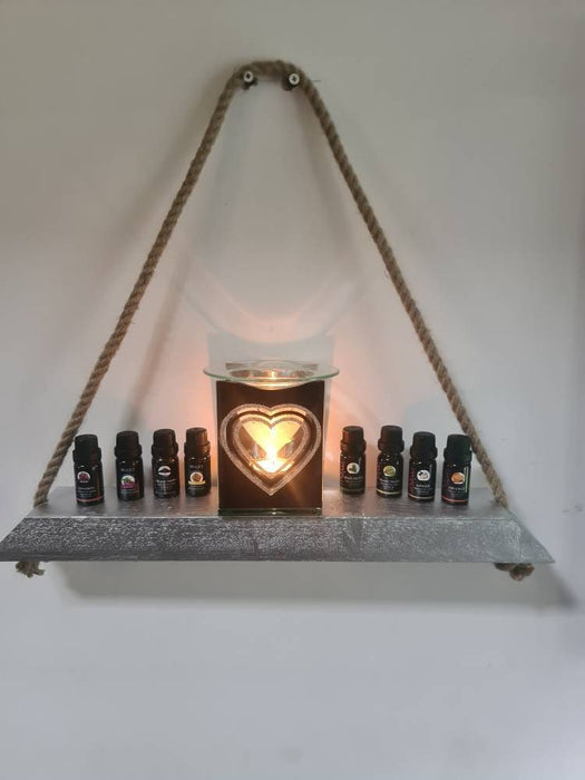 Rustic wooden hanging shelf, handmade and robust, test tube flower holder, different valentine gift