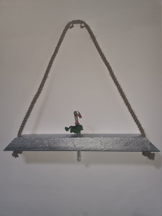 Rustic wooden hanging shelf, handmade and robust, test tube flower holder, different valentine gift