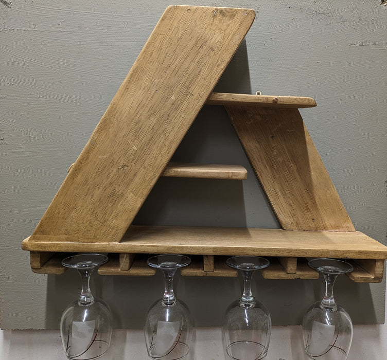 Wine rack, geometric, wine bottles, glasses, storage, kitchen, wood, rustic