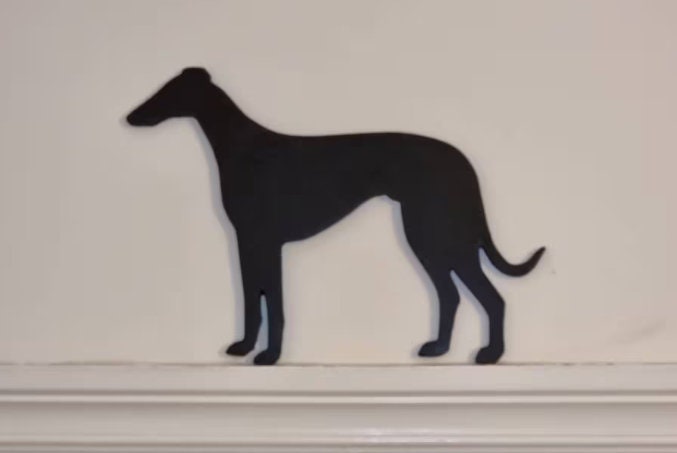 Male whippet silhouette door toppers, mans best friend, decoration wall, door, shelf, fun wall art, dog lover gift, talking point, 9 mm MDF