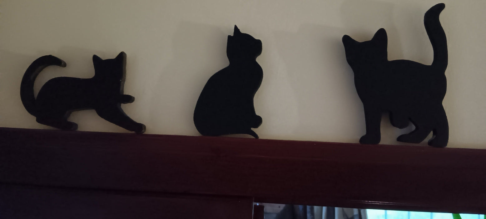 Black Kitten, Cute, Cat Silhouette, door top, topper, playful, fun, whimsical, door, shelf, wall art, cat lover, gift,
