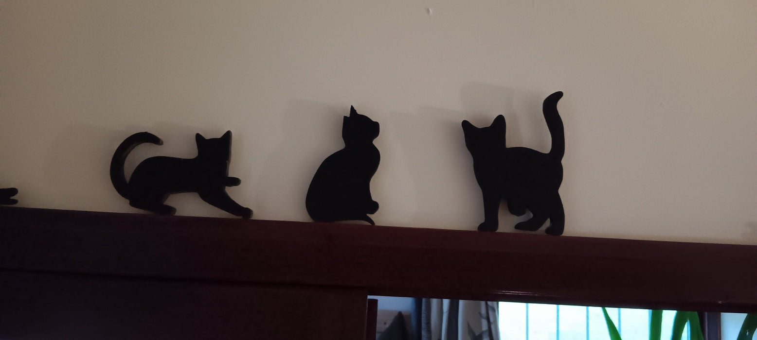 Black Kitten, Cute, Cat Silhouette, door top, topper, playful, fun, whimsical, door, shelf, wall art, cat lover, gift,