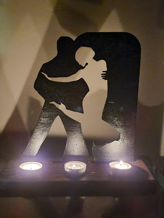 Tea light holder, salsa, dance, silhouette, gift, ambient, unique