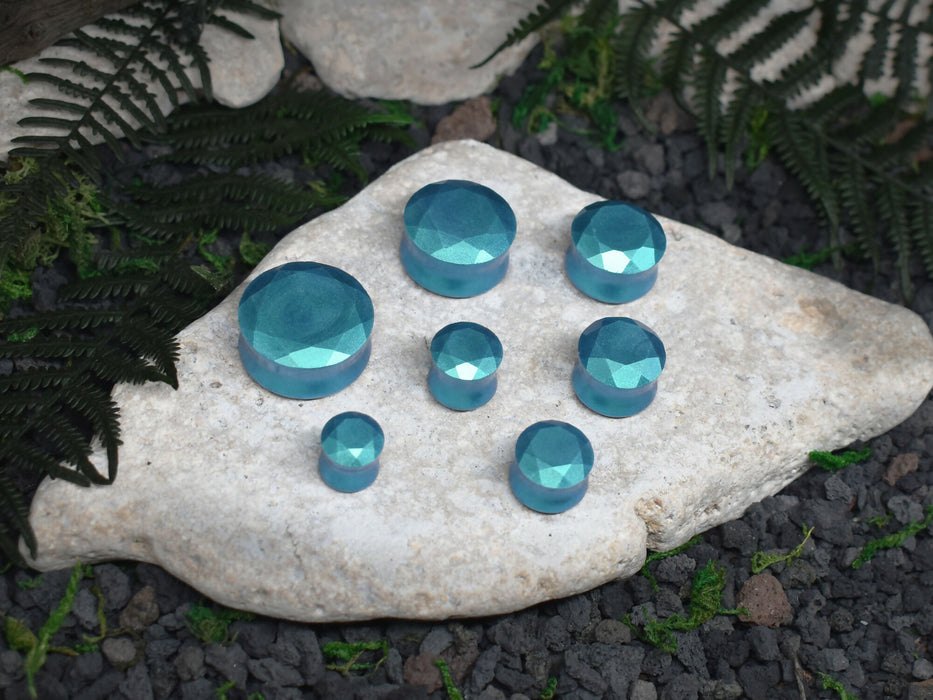 Faceted Ear Tunnels 10-25mm | Pair | Ear Plugs | Gauge Earrings | Gauged Plugs | Resin #214