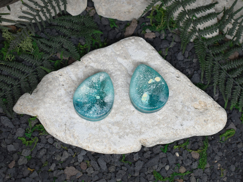 Teardrop Ear Tunnels 40mm | Pair | Ear Plugs | Gauge Earrings | Gauged Plugs | Resin #104