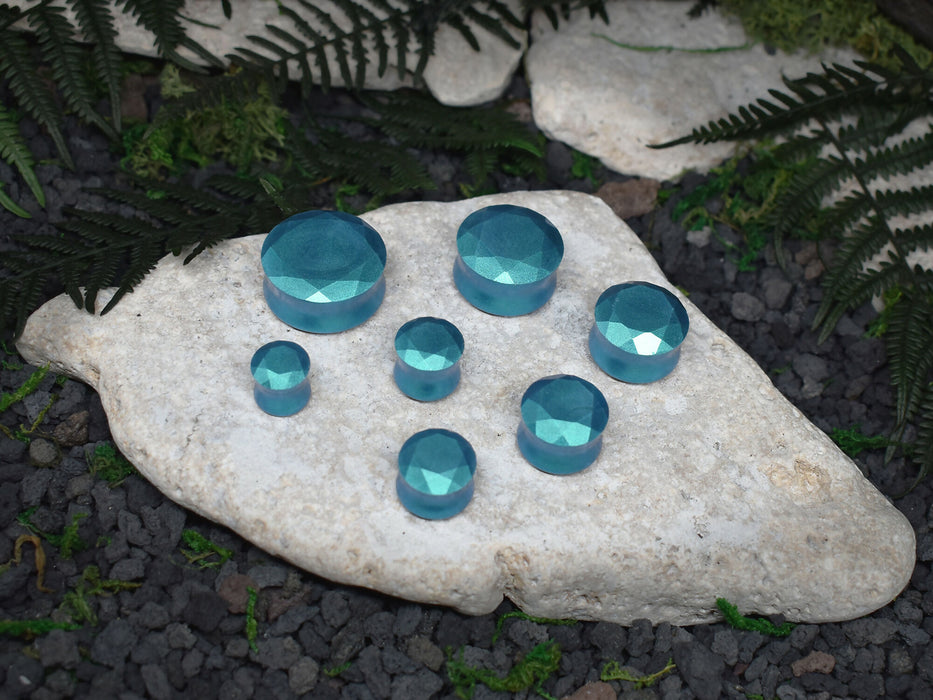 Faceted Ear Tunnels 10-25mm | Pair | Ear Plugs | Gauge Earrings | Gauged Plugs | Resin #214
