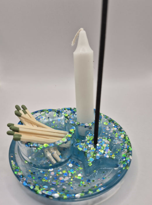 Blue Green Incense Holder