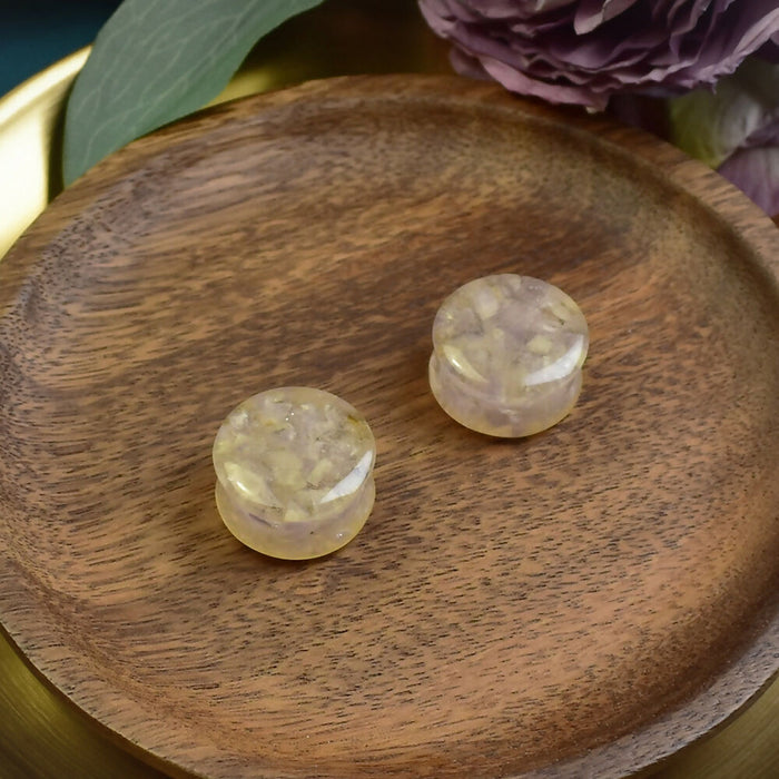 Ear Plugs 24mm Stone | Pair | Ear Plugs | Gauge Earrings | Gauged Plugs | Resin #534