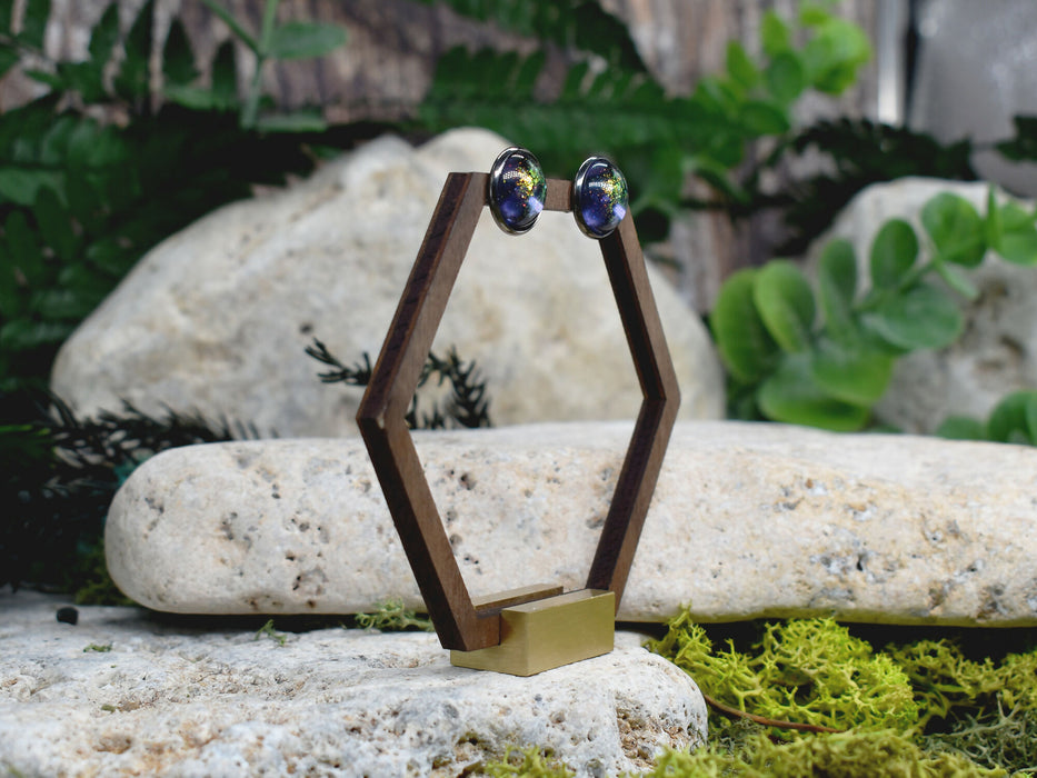 Elegant Stud Earrings With Resin Cabochon #191