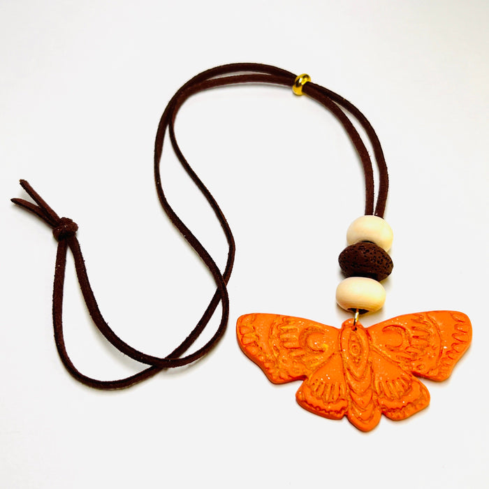 Oil Diffuser Orange with Brown Cord Butterfly Oil Diffuser
