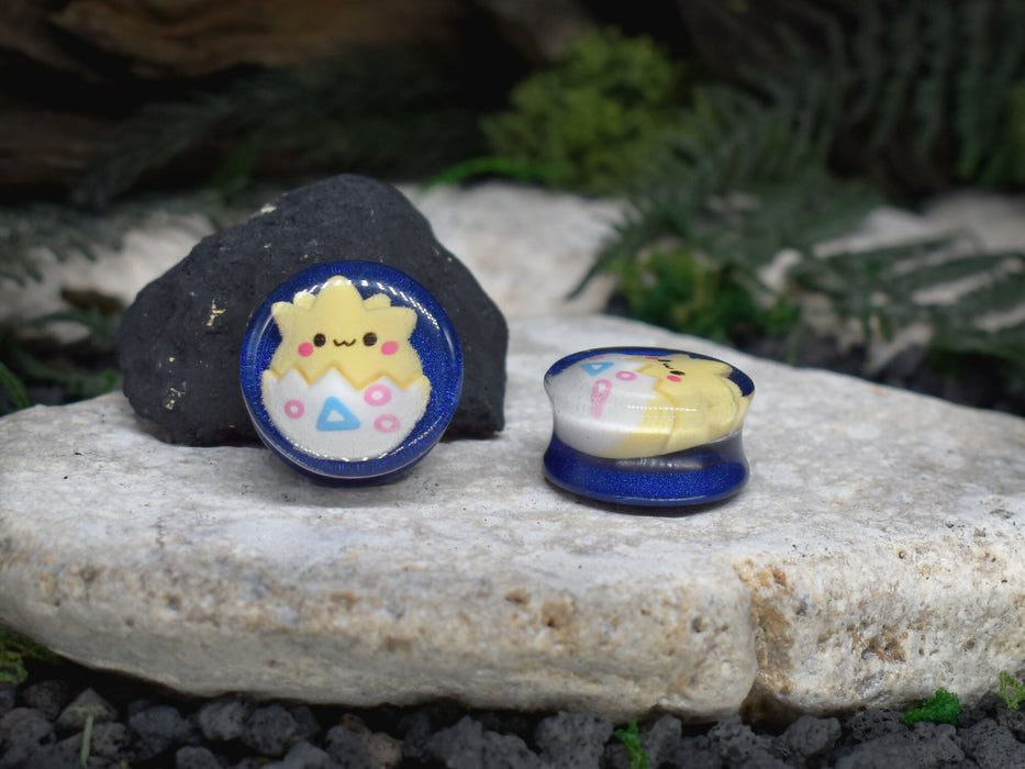 Ear Tunnels 22-25mm Togepi | Pair | Ear Plugs | Gauge Earrings | Gauged Plugs | Resin #118