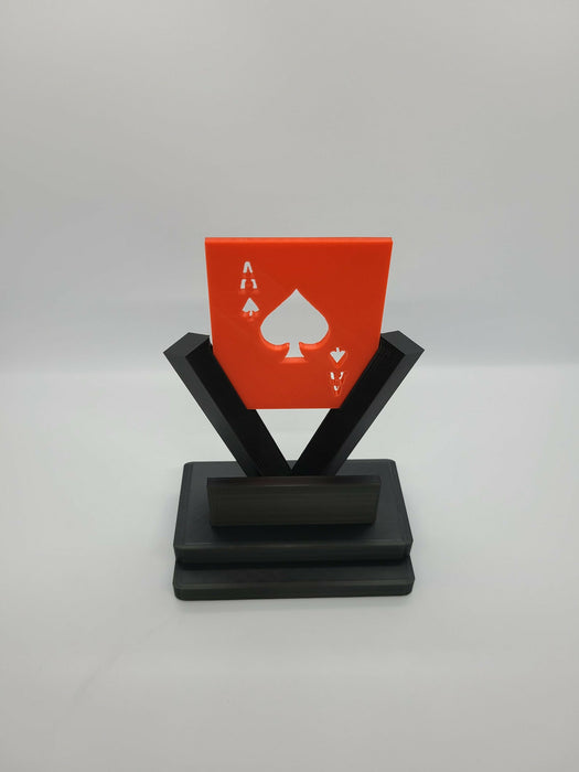 The Ace of Spades Poker Trophy - Customizable Tournament Award - Unique Prize in Multiple Colors