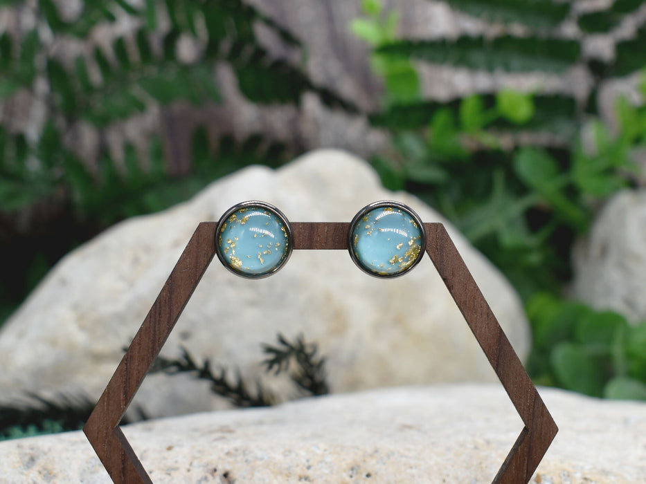 Elegant Stud Earrings With Resin Cabochon #142