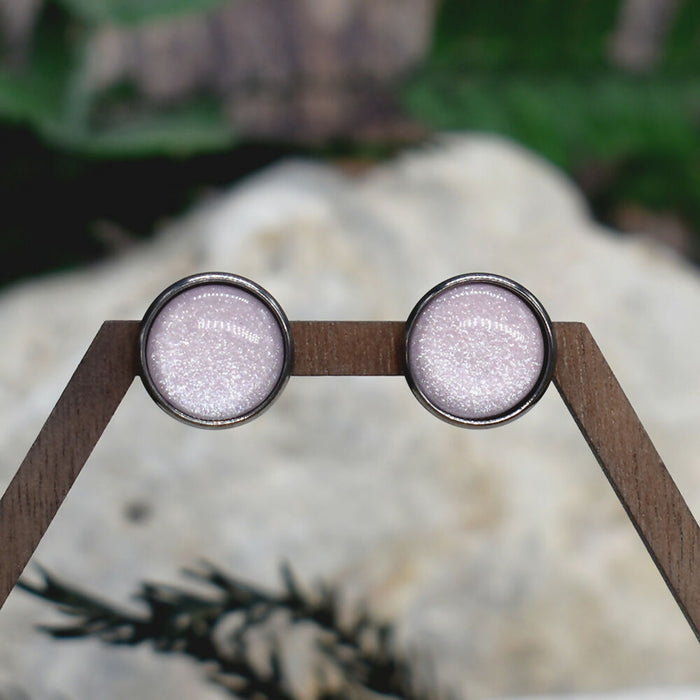 Stud Earrings With Resin Cabochon #268