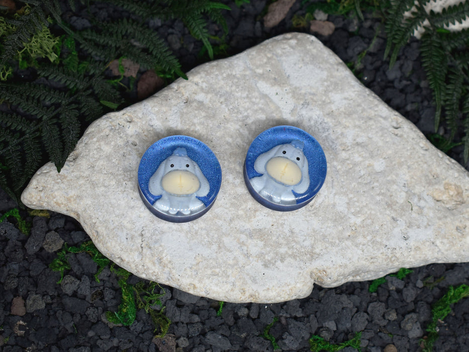 Ear Tunnels 30-32mm Eeyore | Pair | Ear Plugs | Gauge Earrings | Gauged Plugs | Resin #53