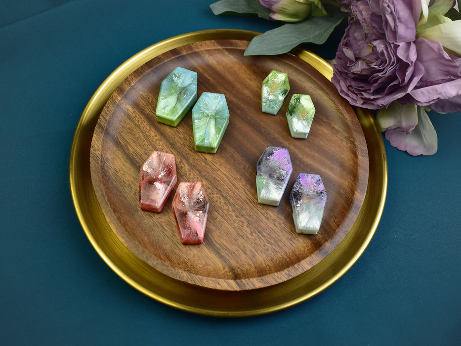 Coffin Shaped Ear Tunnels 28-38mm | Pair | Ear Plugs | Gauge Earrings | Gauged Plugs | Resin #407