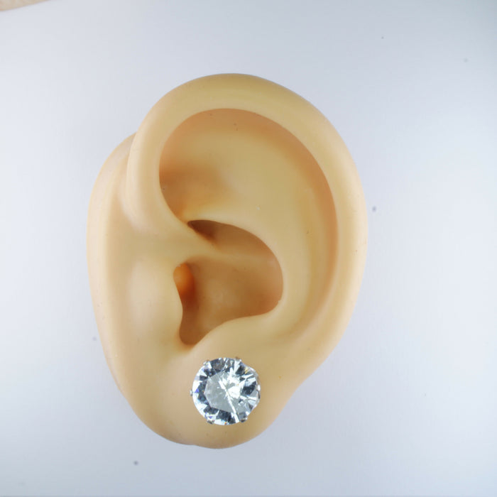 Zircon Diamond Earrings Hypoallergenic Stud, Clip-on or Magnetic