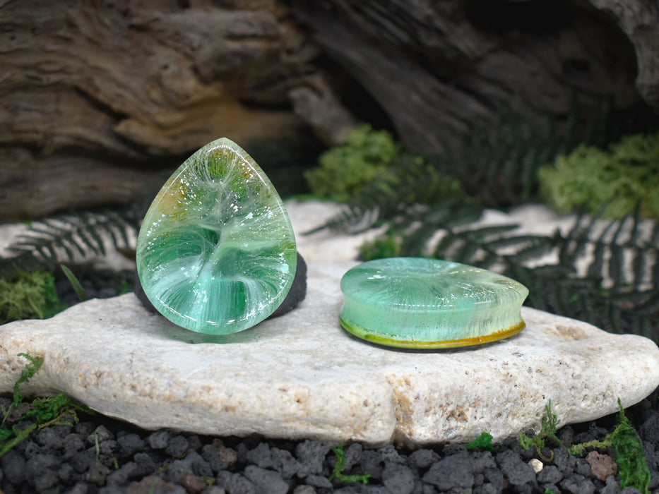Teardrop Ear Tunnels 46mm | Pair | Ear Plugs | Gauge Earrings | Gauged Plugs | Resin #185