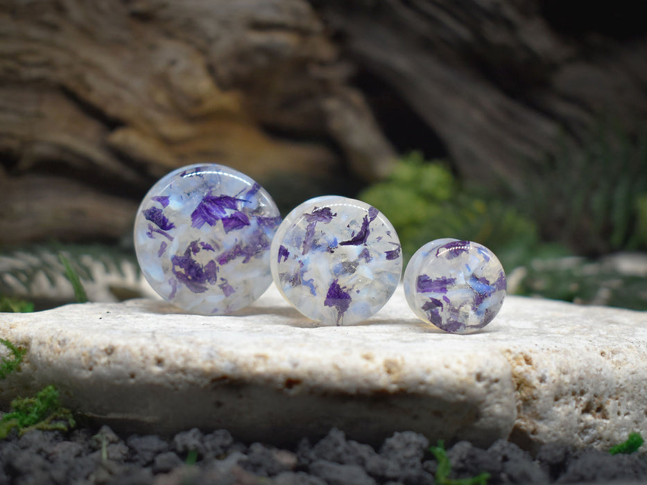 Ear Tunnels 12-32mm Opal & Mallow | Pair | Ear Plugs | Gauge Earrings | Gauged Plugs | Resin #124