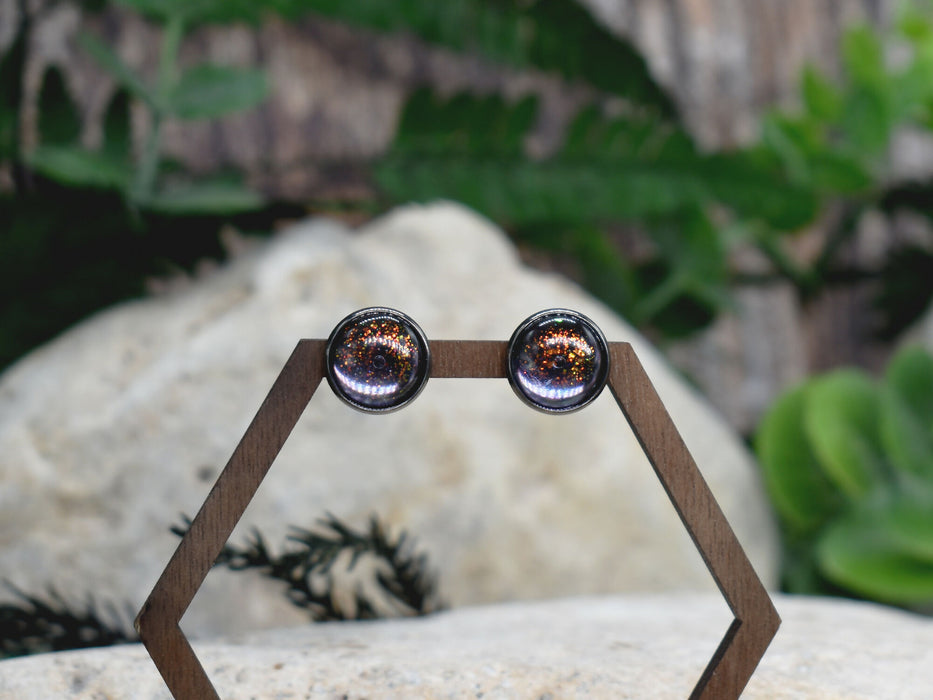 Elegant Stud Earrings With Resin Cabochon #192
