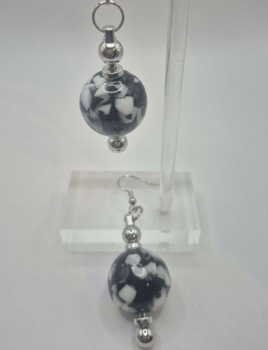 Black Beaded Earrings