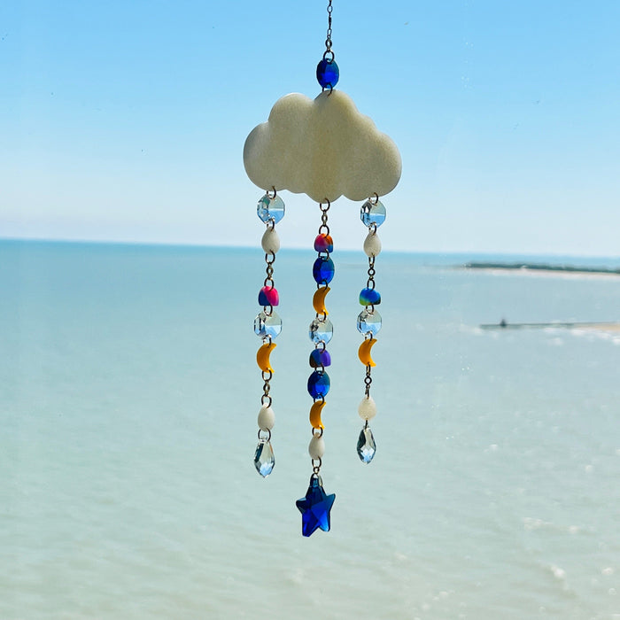 Suncatchers Blue Accent Prisms Cloud Suncatcher