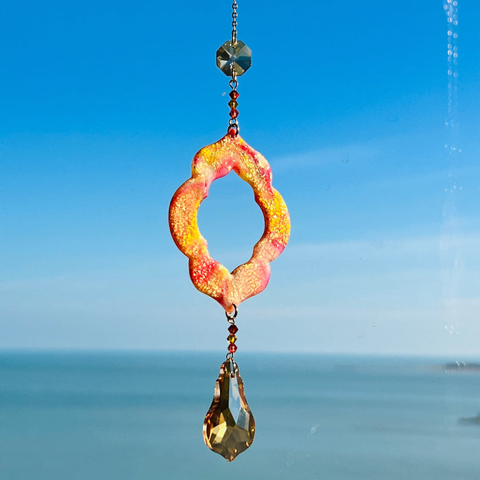 Suncatchers Orange/Yellow/Red/Gold Moroccan Tile Cutout Suncatcher