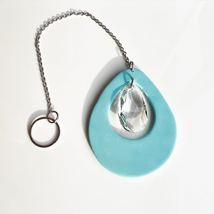Suncatchers Pale Aqua Teardrop Suncatcher