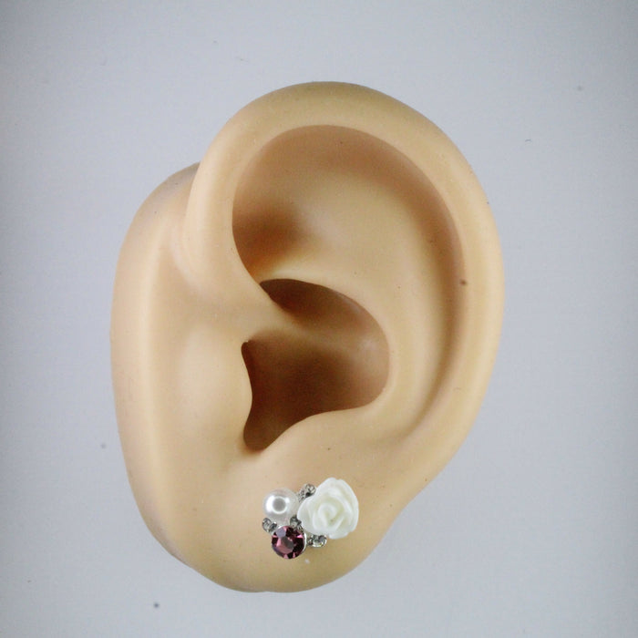 Magnetic_Clip_On_Invisible_Clipon_Stud_Pierced_Nonpierced_Earring_Earrings_Ear_FlatBack_Flower_Daisy_Rhinestone_rose_Pearl_White_Pink