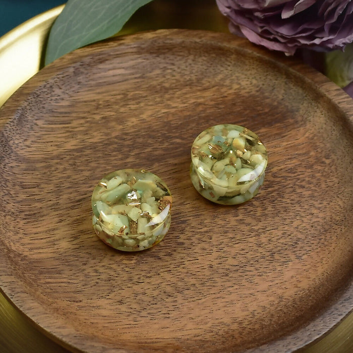Ear Plugs 26mm Stone | Pair | Ear Plugs | Gauge Earrings | Gauged Plugs | Resin #527